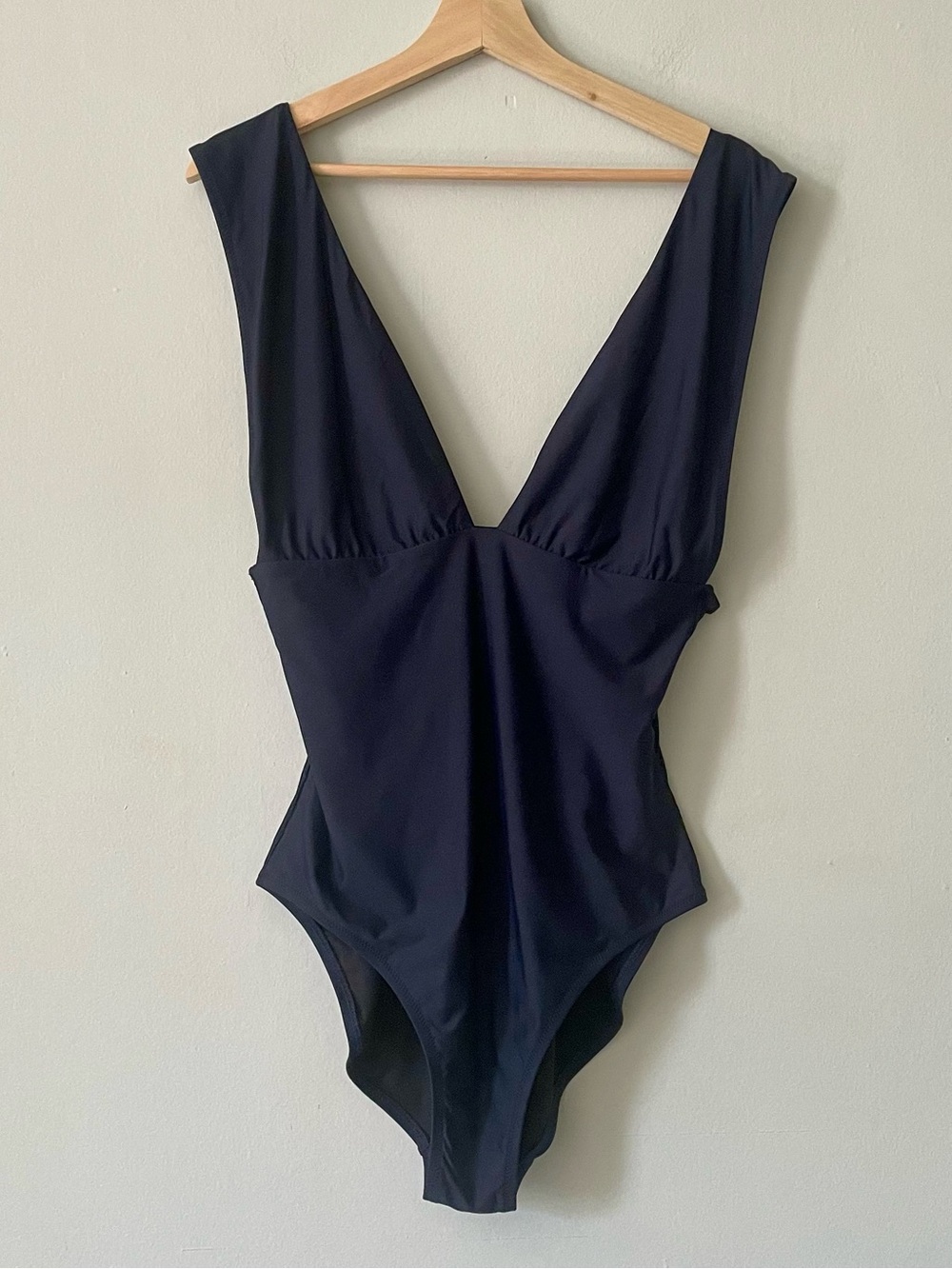 J. Crew Navy Plunge Deep V One-Piece Swimsuit